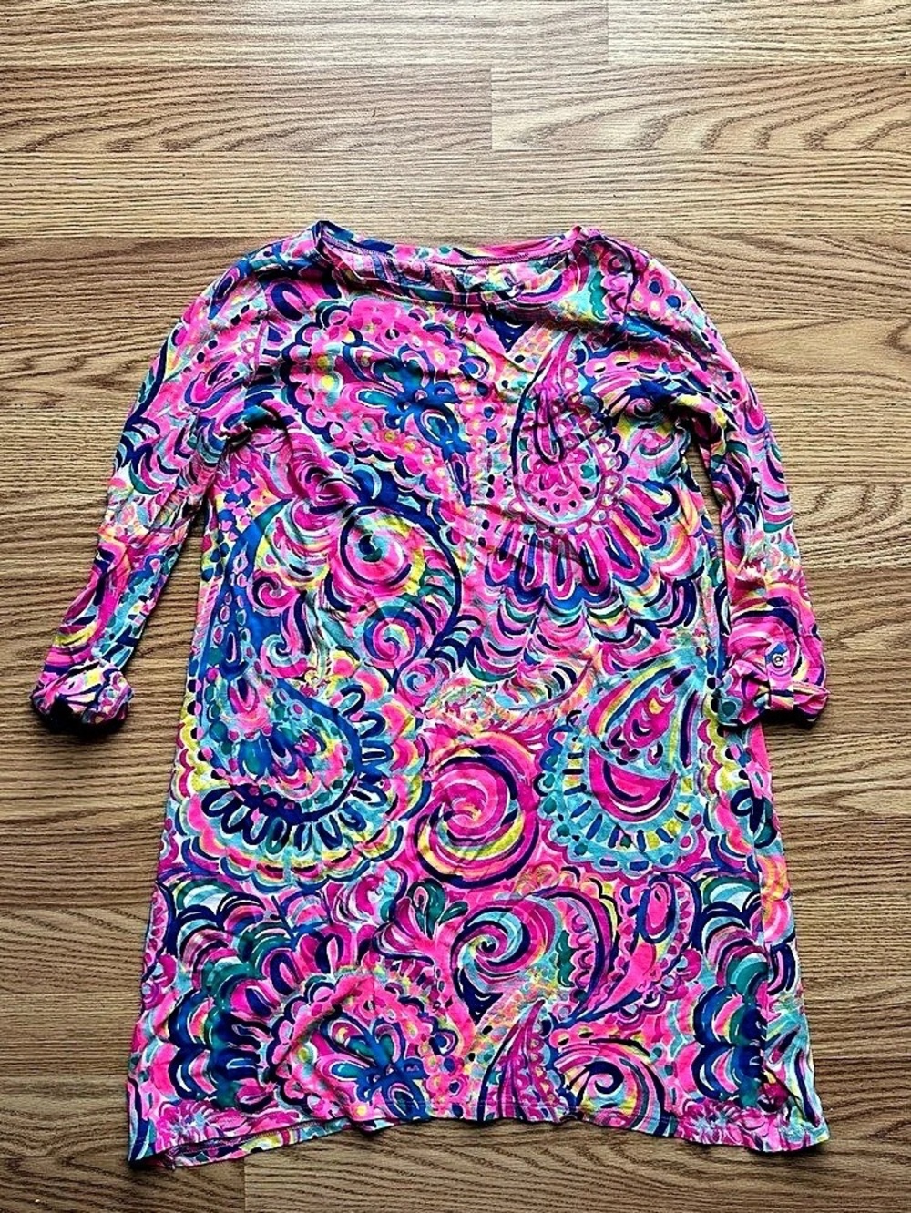 Lilly Pulitzer UPF 50+ Sophie Dress Psychedelic Sunshine Girls Size XL